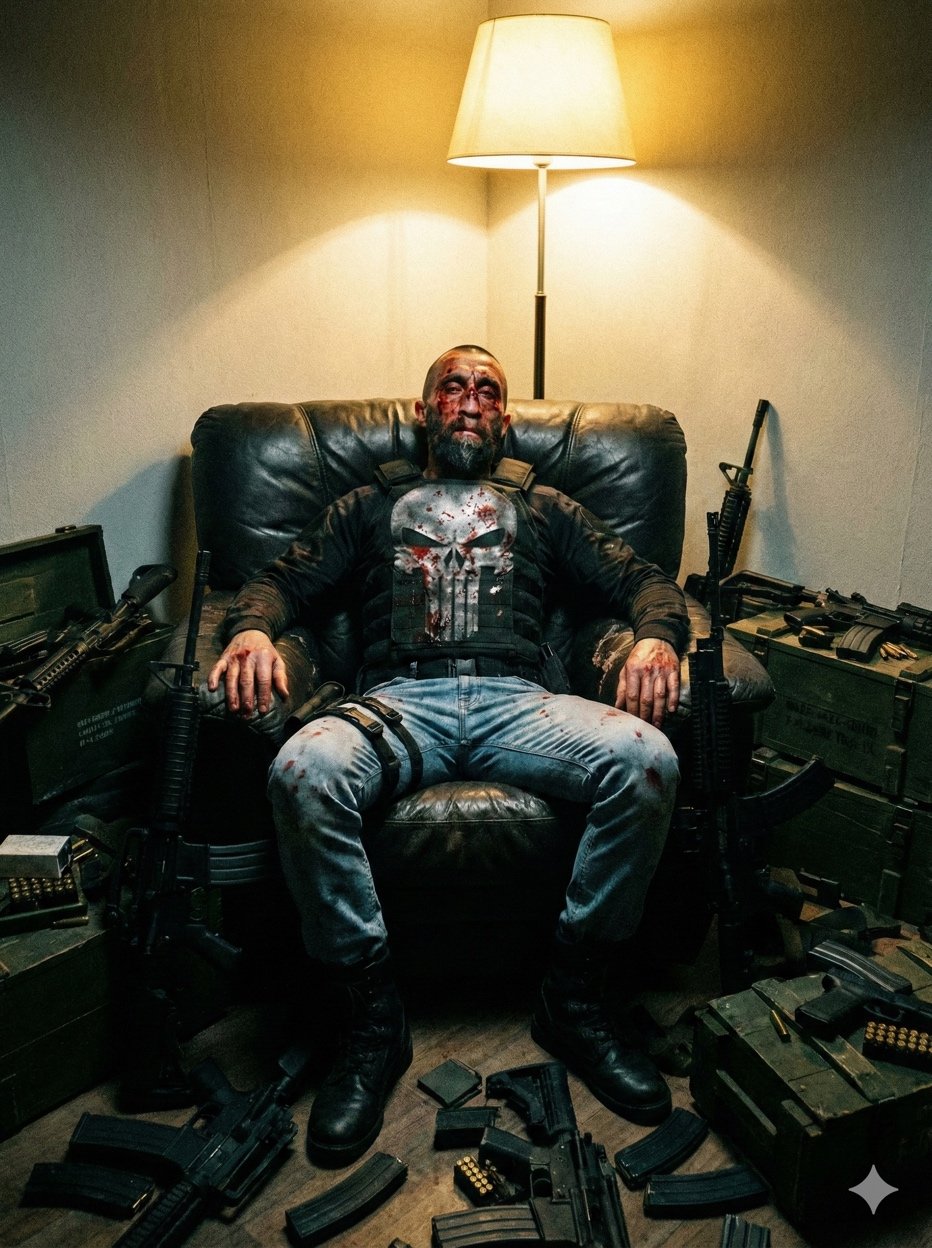 Avatar The Punisher agotado rodeado de arsenal — Dos Players